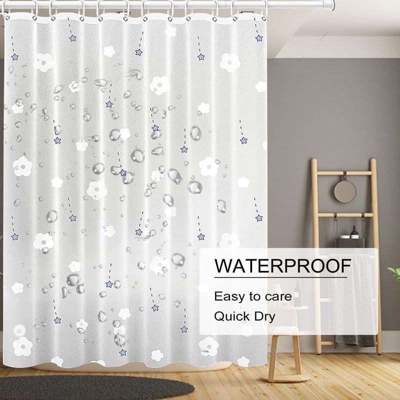 TIKABC Shower Curtain Liner, 4G PEVA Shower Liner, Plastic Waterproof Shower Curtains, 72x72 inch with Grommet Holes 3 Magnetic Weights - Image 3